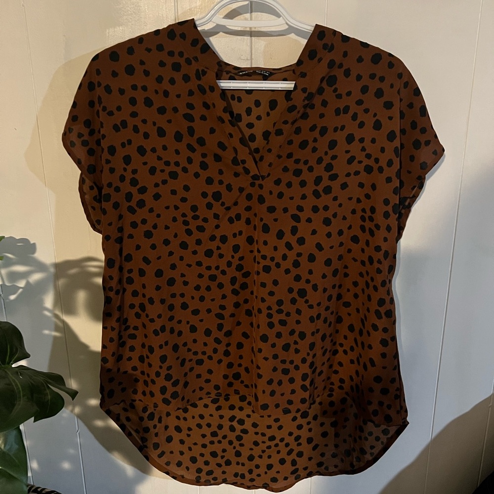 Brown Spotted Blouse